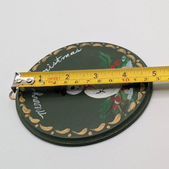 Hand Painted Merry Christmas Snowman Ornament - Picture 3 of 4